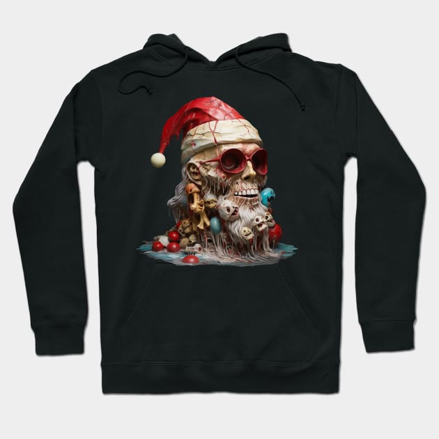 Zombie Santa Sticker Hoodie by acrylicpainterr